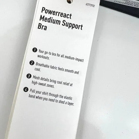 Adidas Powerreact Training Medium-Support Padded Sports Bra XS D-DD - Picture 4 of 4